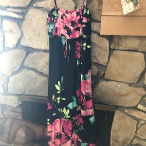 Style & Co Black Floral Maxi Dress